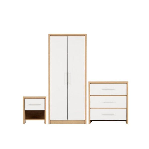white wardrobe and drawers set