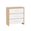 Bedroom Set in Light Oak Effect Veneer White High Gloss