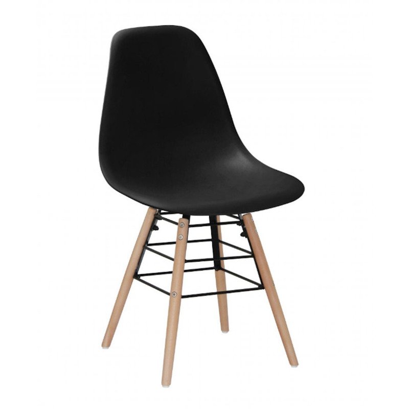 Solid Plastic Chair with Solid Beech Legs